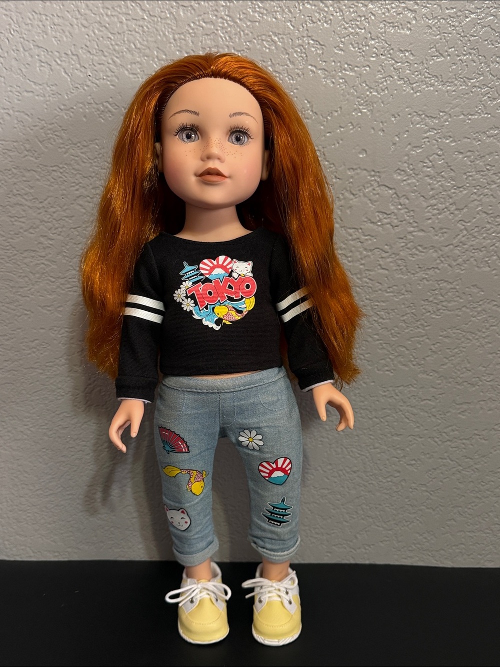 Geoffrey Journey Girls Red Hair Doll Beautiful Eyes and Freckles in Kyla Outfit
